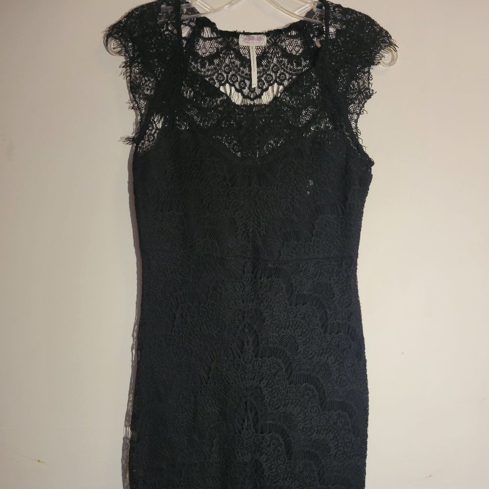 Intimately Free People Hi-Low Sleep Gown Women's XS Black Sleeveless Nylon Blend